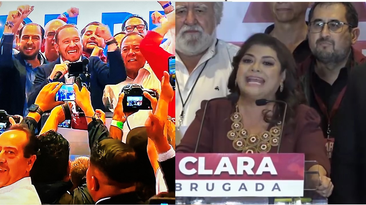 Santago Taboada y Clara Brugada se declaran ganadores.