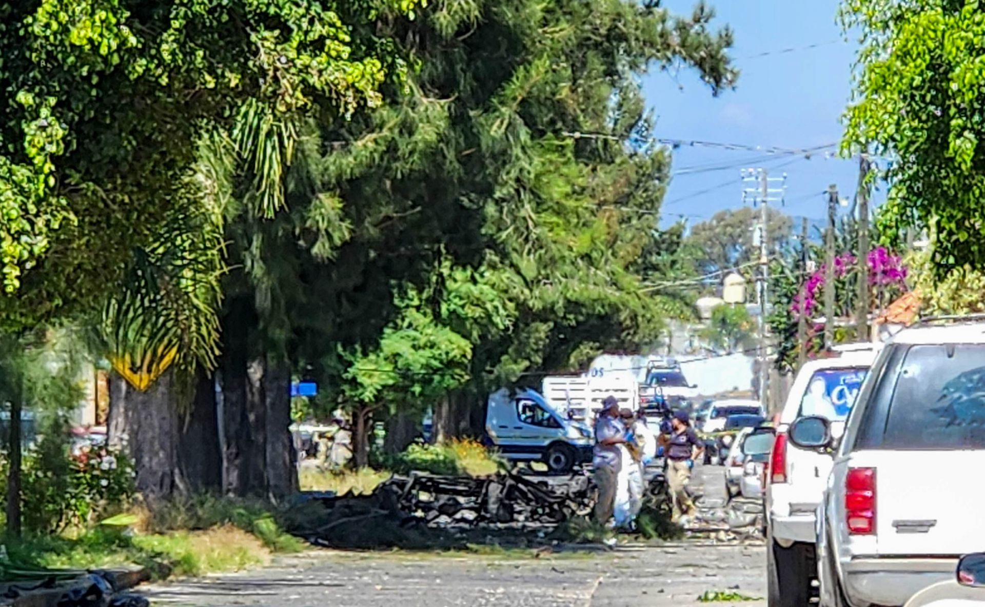 Un auto explotó afuera de las instalaciones de Seguridad Pública de Acámbaro, Guanajuato. (Cuartoscuro)