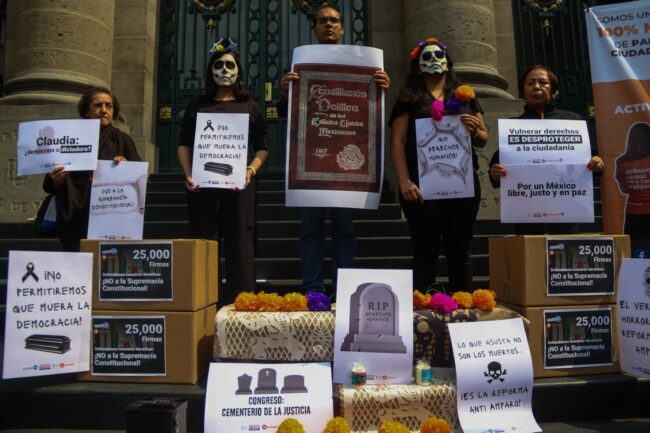 Protesta contra la aprobación de la refomra de supremacía constitucional. (Cuartoscuro)