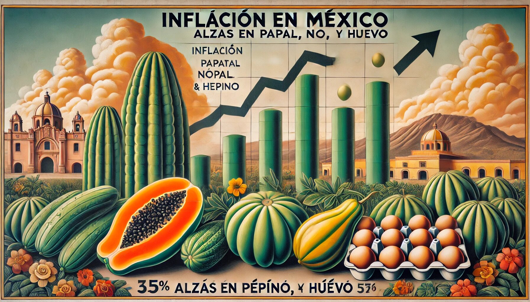 Imagen ilustrativa de la inflación en México generada con IA.