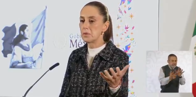 Claudia Sheinbaum en la mañanera.