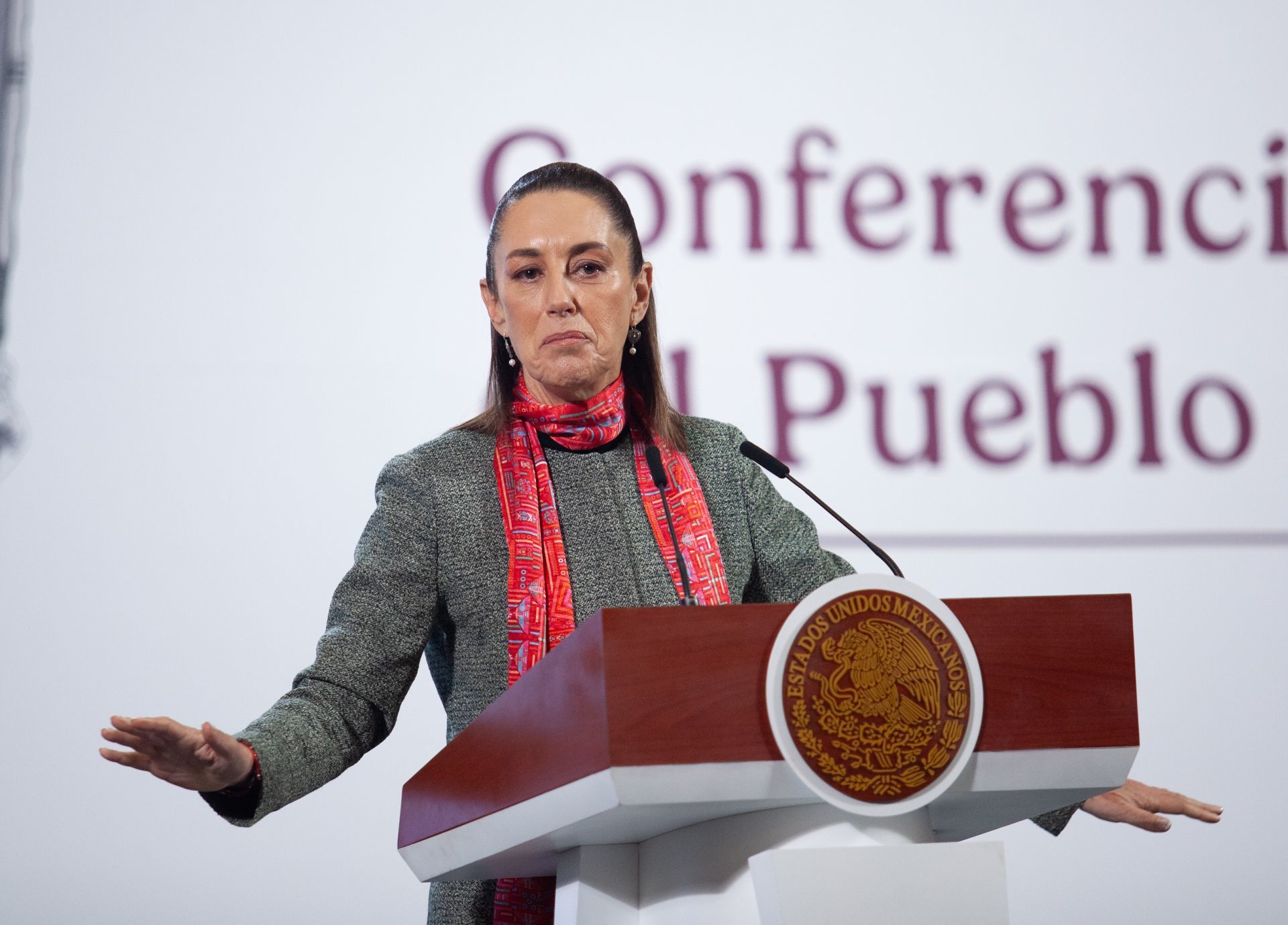 La presidenta Claudia Sheinbaum en la mañanera. (Cuartoscuro)