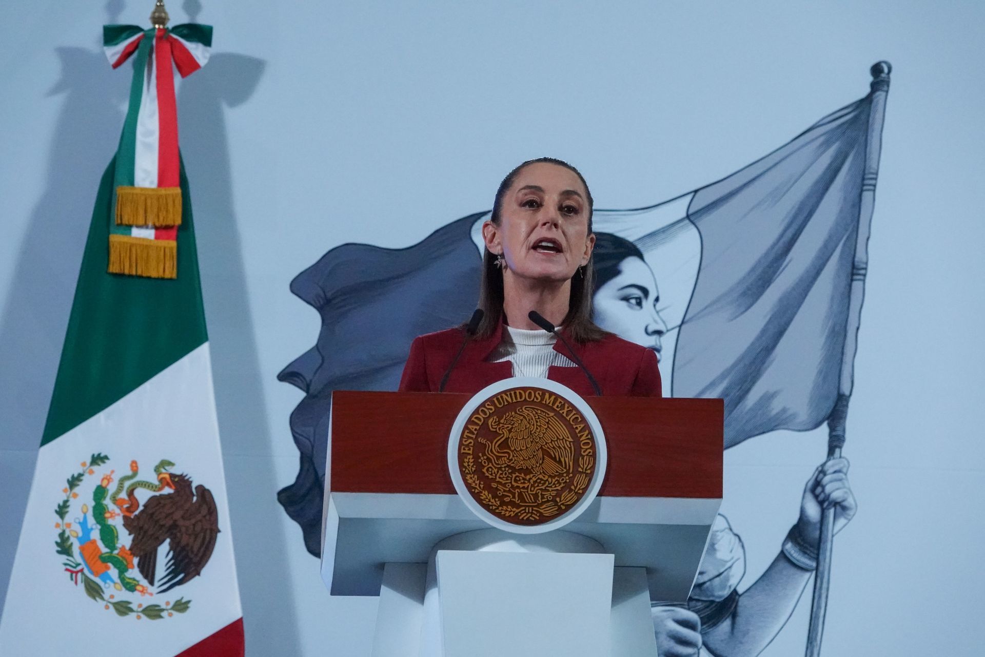 Claudia Sheinbaum, presidenta de México, encabezó la conferencia “Mañanera del Pueblo. (Cuartoscuro)