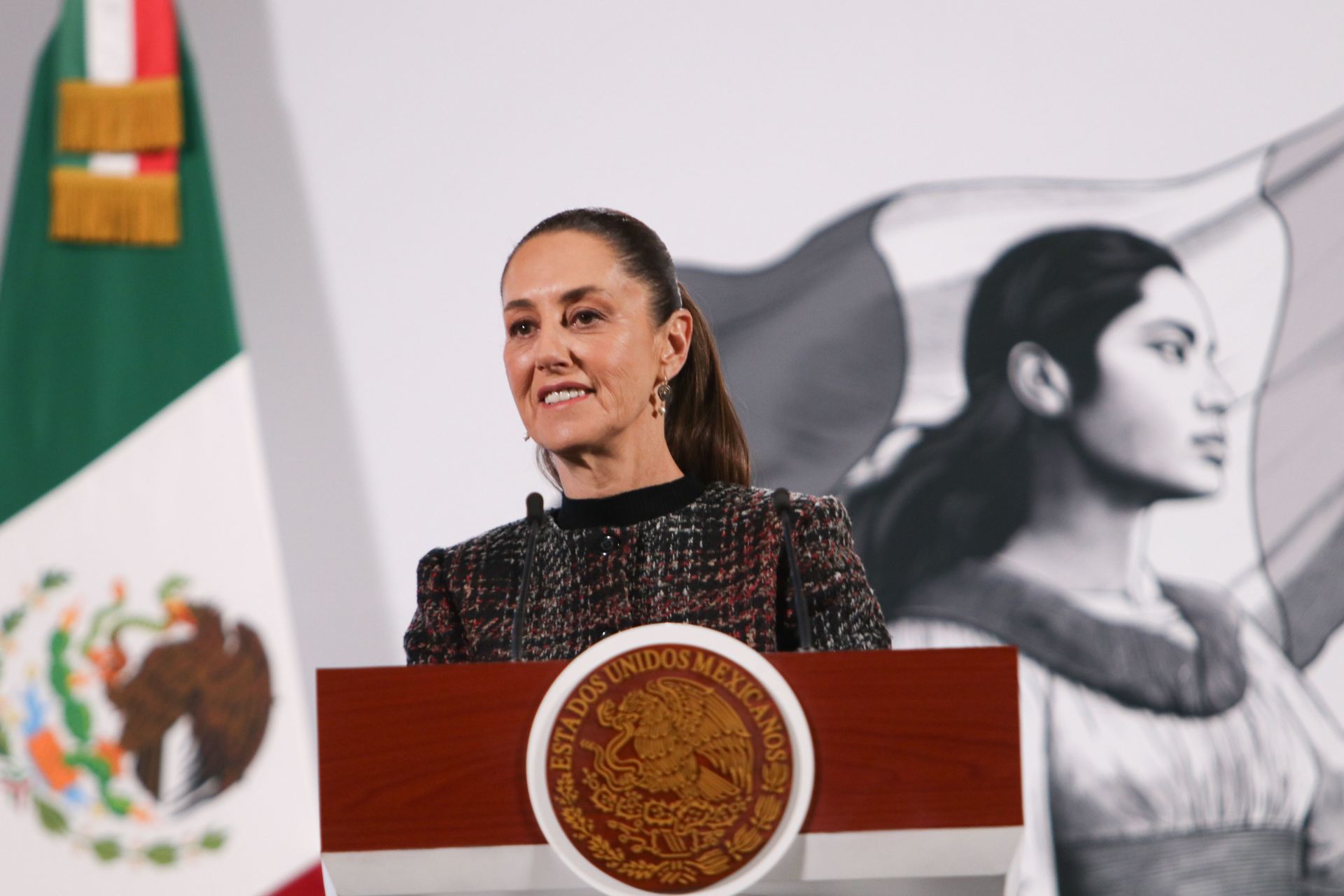 Claudia Sheinbaum durante la mañanera. (Cuartoscuro)