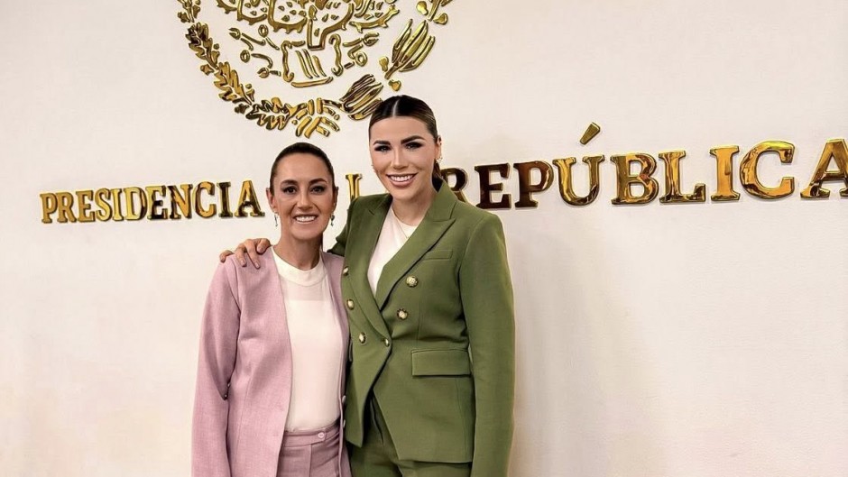 Claudia Sheinbaum con la gobernador de Baja California Marina del Pilar.