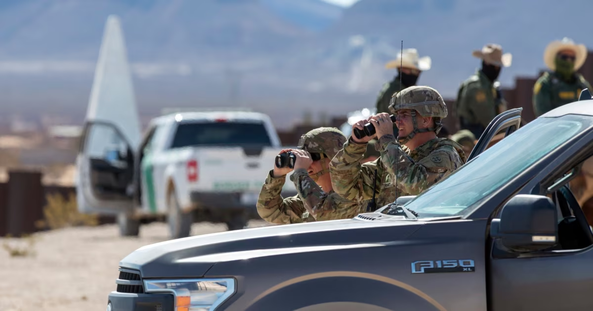 Tropas de EU en la frontera con México.
