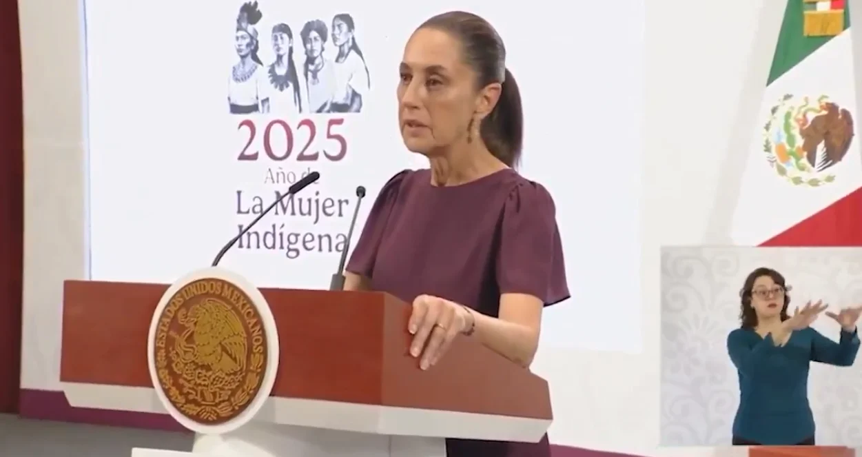Claudia Sheinbaum durante la mañanera.