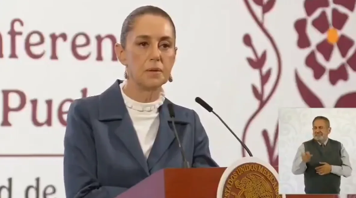 La presidenta Claudia Sheinbaum durante la mañanera.