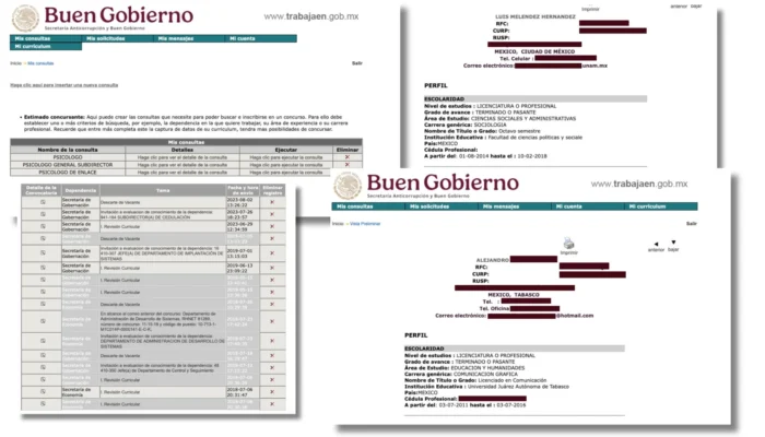 Datos personales hackeados.