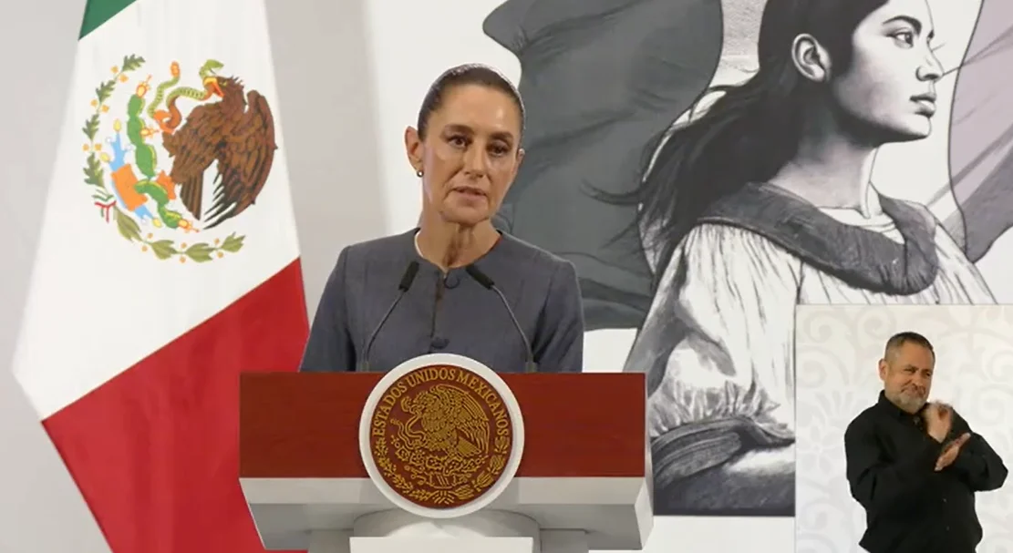 Claudia Sheinbaum durante la mañanera.