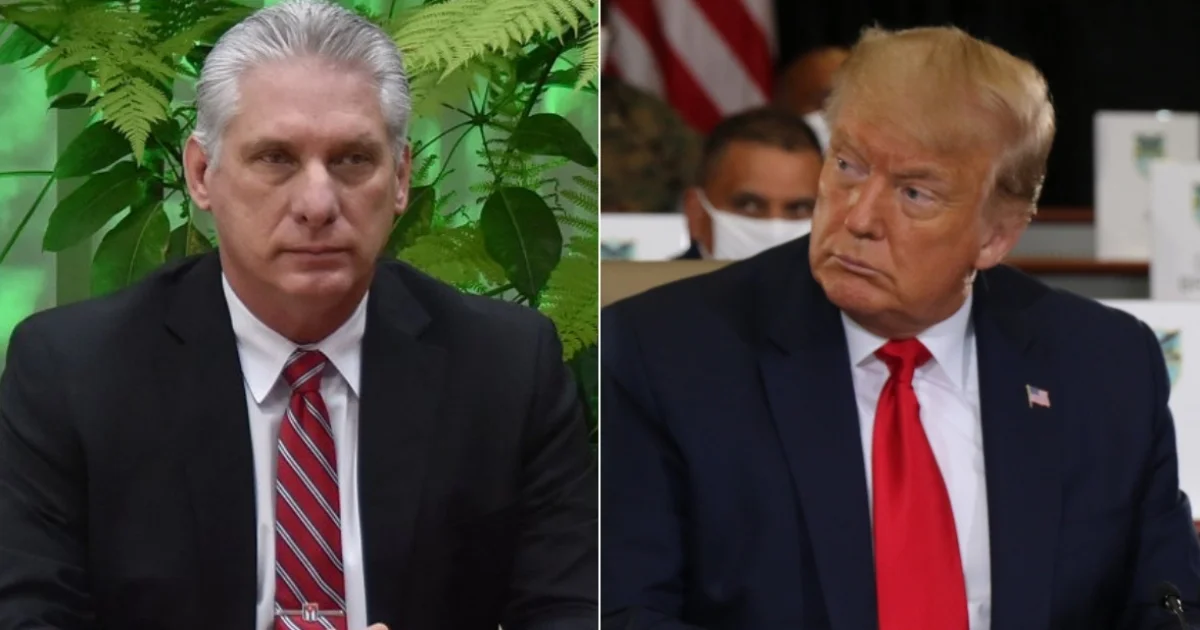 Miguel Díaz-Canel y Donald Trump.