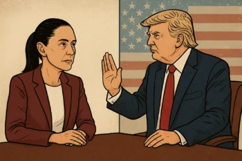 La distancia entre Sheinbaum y Trump., según analistas. (Ilustración creada con IA)
