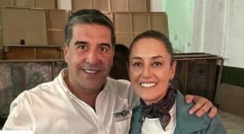 José María Tapia y Claudia Sheinbaum en campaña.