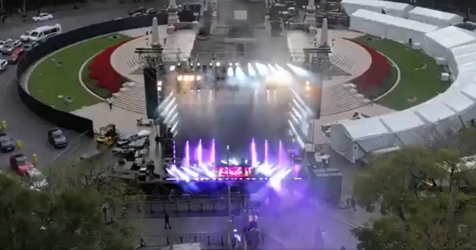 Pruebas para el megaconcierto de luz y sonido que despedirá al 2025.