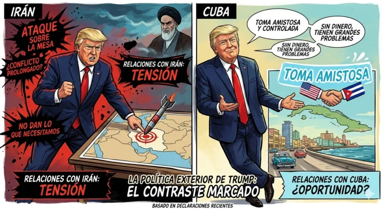 Trump y su política exterior de doble rostro. (Elaborada con Gemini)