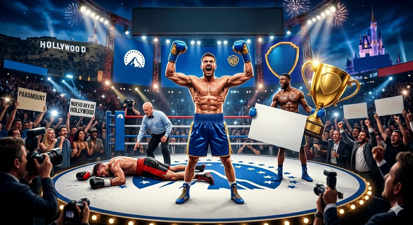 Paramount noquea Netflix por Warner. (Imagen IA de Gemini)