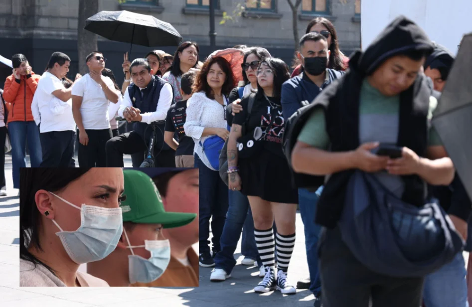 Largas filas para vacunarse contra el sarampión y mayor uso de cubrebocas. (Cuartoscuro)