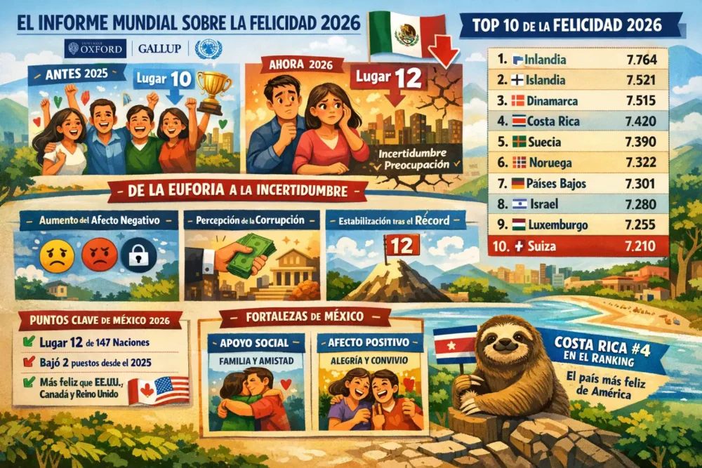 Inseguridad y corrupción merman felicidad en México.