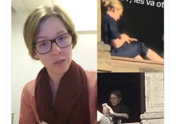 La mujer que se asolea en Palacio fue identificada como Florencia Franco Fernández.