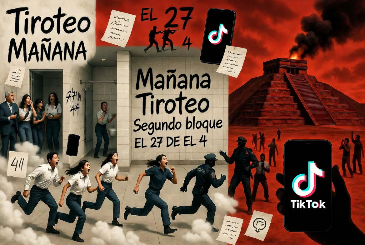 El reto viral de Tik Tok generó psicosis en escuelas de México. (Imagen generada con IA en Grok)