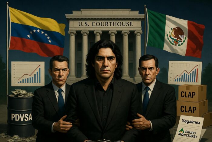 Alex Naín Saab Morán y su relación con 20 empresas mexicanas. (Imagen creada con IA en Grok)