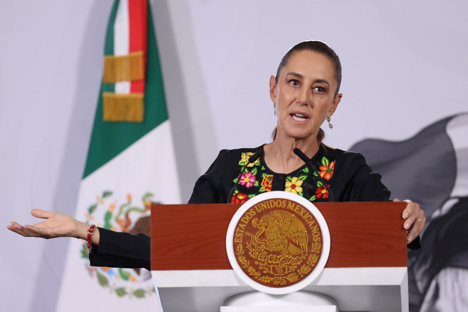 Claudia Sheinbaum durante la mañanera.