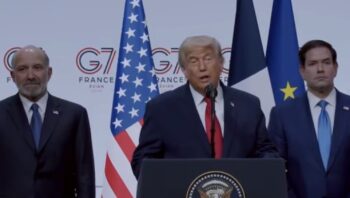 En plena Cumbre del G7, Trump dice que Sheinbaum tiene miedo a los cárteles
