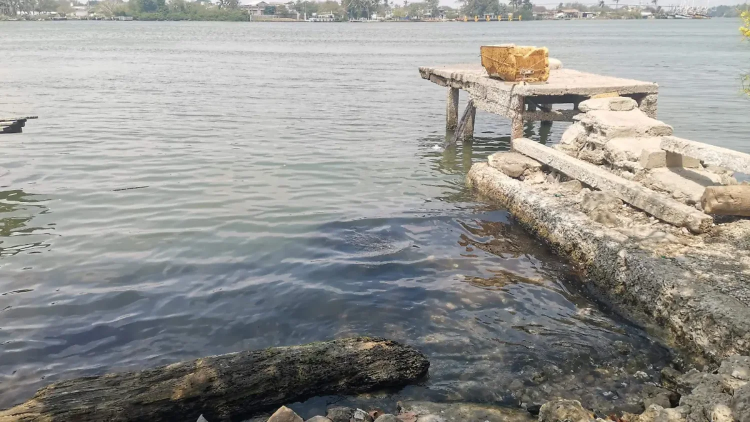 Pescadores denuncian manchas de petróleo en el Río Pánuco.