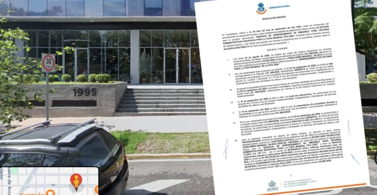 Jalisco paga 5.2 MDP en oficinas y mobiliarios para la FIFA.
