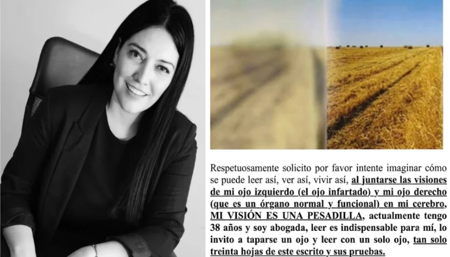 Elizabeth Zavala y su visión dañada por la vacuna AstraZeneca contra el COVID.
